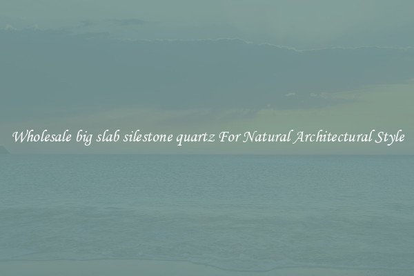 Wholesale big slab silestone quartz For Natural Architectural Style